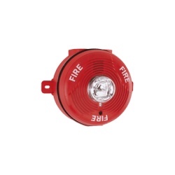 SYSTEM SENSOR PC2R-K Sirena con Lampara Estroboscopica para Exterior Montaje en Techo Nivel de Candelas Seleccionable Color Rojo