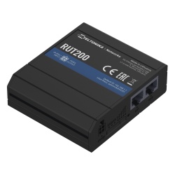 Teltonika RUT200 Router Industrial LTE 4G / 150 Mbps Cat 4 / 2 Puertos Ethernet / WiFi 2.4 GHz / Montaje DIN / -40°C a 75°C