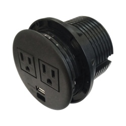 THORSMAN TH-CDE-USB-N Multicontactos Empotrable Doble/ USB A & C Color Negro No Incluye Cable de Poder (11000-83604)