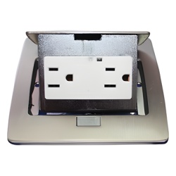 THORSMAN TH-MC-PC Mini Caja de Piso Rectangular en Acero Inoxidable con 2 Contactos Electricos (11000-21201)
