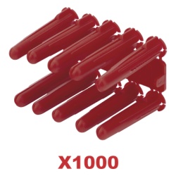 THORSMAN TP-2X-1000 Taquete de 1/4 plastico paquete de 1000 piezas para fijar objetos con tornillo en muros y techos de concreto o superficies solidas compatible con tornillo TH10X de 10 x 1 1/2" (110
