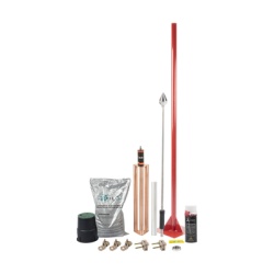 TOTAL GROUND KIT-MASTER-ALU-V2 Kit Pararrayo con Accesorios para Proteccion de Diametro de 80 m.