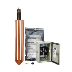 TOTAL GROUND TG-100K Kit de puesta a tierra de 100 Amperes con Electrodo Filtro Acoplador y Compuesto H2Ohm.
