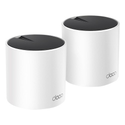 TP-LINK DECOX55-2PACK Kit 2 Routers Inalambricos MESH Interior para Hogar / Doble Banda Wi-Fi 6 AX3000 Mbps / 3 Puerto Gigabit WAN/LAN / 2 Antenas Internas / Administracion Mediante la App Deco (iOS A