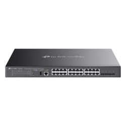 TP-LINK SG5428XMPP Switch Omada L3 SDN Administrable / 24 puertos PoE af/at Gigabit y 4 puertos SFP+ / Presupuesto PoE 720W / Funciones RIP VRRP Servidor DHCP / Administracion centralizada OMADA / Fue