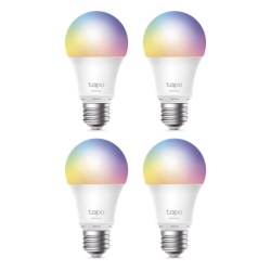 TP-LINK TAPOL530E-4PACK Foco Inteligente Wi-Fi / Multicolor A60 E27 / 806 Lúmenes / Regulable 1-100% / 2500-6500 K / Control por Voz / Monitoreo de Energía