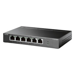 TP-LINK TLSF1006P Switch PoE no Administrable de escritorio / 6 puertos 10/100 Mbps / 4 puertos PoE af/at / Presupuesto 67 W / Modo Extensor hasta 250 m / Calidad video prioritaria