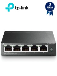 TP-LINK TPL3720004 TP-LINK TL-SF1005P - Switch PoE no administrable con 5 puertos Fast Ethernet incluyendo 4 puertos PoE AF. Suministro PoE hasta 67W y modo extendido para conexiones de hasta 250m.