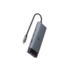 TP-LINK UH6120C Adaptador HUB 6 en 1 1 puerto USB-C entrada 1 puerto HDMI 4K 1 puerto Ethernet Gigabit 1 puerto USB-C y 2 puertos USB-A