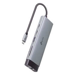 TP-LINK UH9120C Adaptador HUB 9 en 1 1 puerto USB-C entrada 1 puerto HDMI 4K 1 puerto Ethernet Gigabit 1 puerto SD y MicroSD 1 puerto USB-C y 3 puertos USB-A