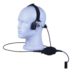 TX-570-H02 Auriculares de conducción ósea / IP67 / Compatible con tapones auditivos y mascarillas / Conector H02 / PTT resistente al agua / 3.28 pies cable