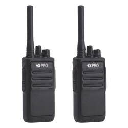 TX PRO TX-320DUO Radio Portátil Analógico UHF / 2W / 16 Canales / 400-470 MHz / VOX Manos Libres / Batería 6-8 hrs / Uso Inmediato