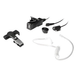 TX PRO TX-885-M01 Micrófono-Audífono de Vigilancia / 3 Cables Independientes / Tubo Acústico Transparente / PTT Remoto / Conector 2 Pines