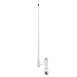 TXPROMARINE TX-5244-SYS Antena Marina VHF / Fibra de Vidrio / 3.5 dBi / 50 W / Cable RG58 4.5 m (14.8 ft) / PL-259 / Bajo Perfil
