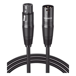 UGREEN 20712 Cable para Microfono XLR Tipo Canon Macho a Hembra | 5 Metros Plug & Play | Anti interferencias | Triple Blindaje | Alta Calidad | Color Negro