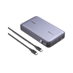 UGREEN 25188 Power Bank de 20000mAh | 3 Salidas 100W Max. | USB-A + 2 USB-C | PD 3.0 | QC3.0 | FCP | SCP | Pantalla Inteligente | Carcasa Ignifuga | Color Gris | Incluye Cable USB de 50cm | Carga tu L