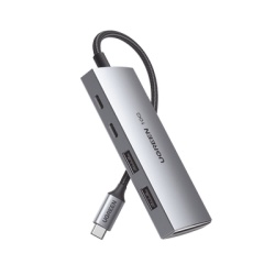 UGREEN 30758 HUB USB-C 3.2 4 en 1 | 2 Puertos USB-C 3.2 (10 Gbps) | 2 Puertos USB-A 3.2 (10 Gbps) | Admite OTG | Compatible con MacBook Chormebook iMac iPad Pro iOS Windows Mac OS Android | Carcasa de