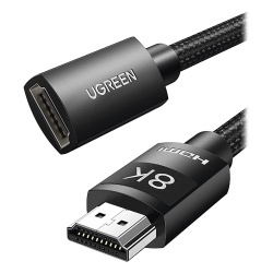 UGREEN 40447 Cable de Extension HDMI 8K | 1 Metro (3.28 Pies) | Macho a Hembra | HDMI 2.1 | 8K@60Hz | Nucleo de Cobre Puro 28AWG | Soporta la Conexion de Hasta 3 Metros (9.84 Pies) de Largo en HDMI 2.
