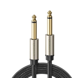 UGREEN 40815 Cable de Audio Mono 6.35mm (1/4") Macho a 6.35mm (1/4") Macho / 10 Metros / Nucleo de Cobre / Blindaje Interno / Nylon Trenzado / Color Negro