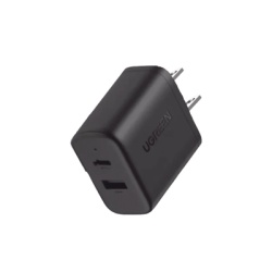 UGREEN 45303 Cargador Rapido de 2 Puertos 20W Negro