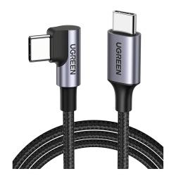 UGREEN 50123 Cable USB-C a USB-C | 1 Metro (3.28 Pies) | Conector con Angulo Recto de 90° | Carga Rapida de hasta 60W | 480 Mbps | PD3.0 | QC4.0/3.0/2.0 | FPC | AFC | Proteccion Integrada | Caja de A
