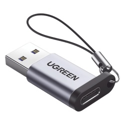 UGREEN 50533 Adaptador USB 3.0 Macho a USB-C 3.1 Tipo C Hembra |Carga y Sincronizacion de Datos | Admite Corriente de 3A | Transferencia de hasta 5 Gbps | Amplia Compatibilidad | Chip VL160 | Caja de
