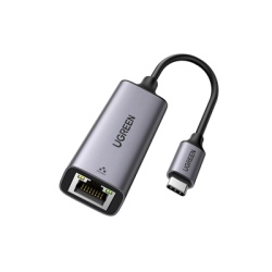 UGREEN 50737 Adaptador de Red USB-C 3.1 (5 Gbps) a RJ45 | Thunderbolt 3 | Admite 10/100/1000 Mbps | Chip Inteligente | Amplia Compatibilidad | Caja de Aluminio | Longitud del cable 10 cm.