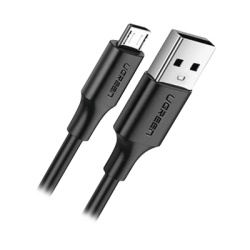 UGREEN 60136 Cable USB-A a Micro USB | 1 Metro (3.28 Pies) | Tecnologia de Carga Rapida Qualcomm / QC 3.0/2.0 | Recarga hasta 18W | Transmision de Datos hasta 480Mbps | Tecnologia de Carga Segura | Ha