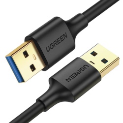 UGREEN 90576 Cable USB-A 3.0 a USB-A 3.0 / 3 Metros / Macho a Macho / Conector Niquelado / Nucleo de Cobre Estanado / Blindaje Multiple / Velocidad 5Gbps / No Requiere Controlador / Compatible con USB