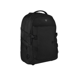 VICTORINOX 611-425 Mochila VX Sport EVO con Ruedas Mango Telescopico y Correas al Hombro. Fabricada en Poliester Negro repelente al Agua. Backpack on Wheels.