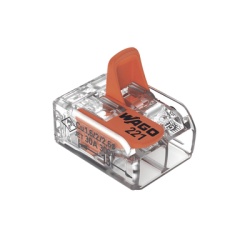 WAGO 221-612 Borne de Conexion con Palancas / Serie 221 / 6 mmÂ² Maximo / 30 A / 300 V / Transparente / T85 / CAGE CLAMPÂ® / Conexion Lateral