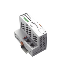 WAGO 750-354 Coupler Fieldbus EtherCAT / 100 Mbit/s / Hasta 64 Modulos I/O / Proceso de Imagen 1024 Bytes / 24 VDC / IP20 / Certificaciones ATEX IECEx / Montaje Riel DIN