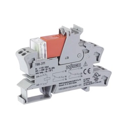 WAGO 788-311 Modulo Rele / 12V DC / 8A / 2 Inversores / LED Rojo / Push-in CAGE CLAMPÂ® / Montaje Carril DIN / IP20 / Gris