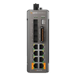 WI-TEK SP3012FM-L2(V3) Switch de Red SP3012FM-L2(V3) / 8 Puertos 10/100/1000Mbps PoE / 4 Puertos SFP 1000M/2.5Gbps / Capacidad de Conmutacion 36Gbps / Alimentacion Dual DC / Instalacion DIN-rail Pared