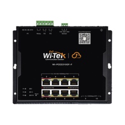 WI-TEK WI-PCES310GF-F Switch L2 PoE Industrial / Administracion Cloud Gratuita / 8 Puertos PoE af/at/bt 10/100/1000 Mbps / 2 Puertos SFP Gigabit / Max Presupuesto PoE 145 W / Montaje Magnetico - Riel