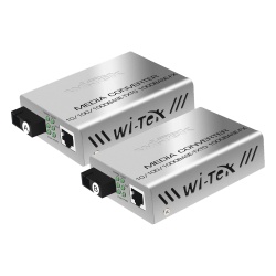 WI-TEK WIMC101G Convertidor de medios / Hasta 20 Km / 1 puerto SC/UPC 1000Mbps / 1 puerto RJ45 1000Mbps / WL: Tx 1310nm - Rx 1550nm / incluye 2 piezas A y B