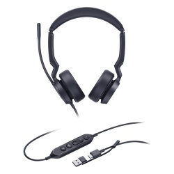 YEALINK UH44-DUAL-TEAMS-USB-C/A Diadema Alambrica Yealink UH44 Dual USB-C/A Certificada con Microsoft Teams