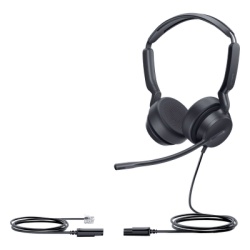 YEALINK YHS36-E2-DUAL Diadema Analogica Alambrica YHS36 E2 Dual de Yealink Over-the-Head con Microfono Antiruido Conexion QD a RJ9 y Proteccion Auditiva ActiveProtection