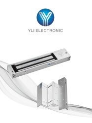 YLI ELECTRONIC YLE0850021 YLI YM180NLEDPACK - Paquete de Cerradura Magnetica YM180NLED y Soporte de Fijacion tipo ZL / Fuerza de Sujecion 180kg (350LB) / Para puertas de madera vidrio y metalicas