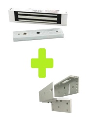 ZKTECO ZKT0850005 ZKTECO LM120PAK - Paquete de contrachapa magnetica de 120 kg voltaje de 12VDC incluye soporte ZL para su instalacion compatible para puertas de madera y metal
