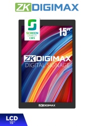 ZKTECO ZKT8080009 ZKDIGIMAX DG03A3W15 Pantalla LCD de 15.6" para Mostrador o Escritorio Full HD Android 11 Brillo de 500 nits Vida util 50 000 h Ideal para Publicidad Digital