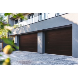 AccessPRO GARAGE-167B Puerta de Garage Residencial / 16x7 pies (4.9x2.1 m) / Aislante Termico 1 3/4" (43 mm) / Imitacion Madera / Estilo Americano / Color Black Walnut