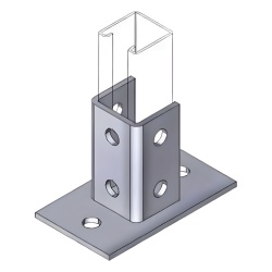 ANCLO ANC-HN01 Base Cuadrada con 4 Perforaciones para Perfil Sencillo.