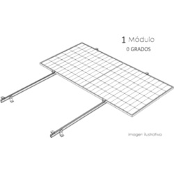 BASEL KITBASEL1X1A0 Sistema de Montaje Solar / Techo Plano / 1 Módulo / Inclinación 15° / Resistencia Viento 140 km/h / Área 4 m² (43.1 ft²)
