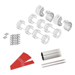 CAME GARD8-ARM Kit de mastil para barreras GARD8 / Incluye 2 secciones tubulares de 4m / Incluye tiras reflejantes / Incluye union central