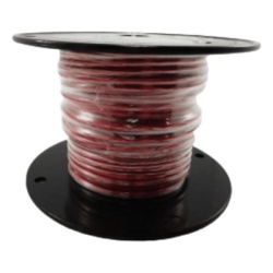 COBRA WIRE & CABLE A2010T-01-100 Cable Marino Primario Color Rojo Calibre 10 AWG / 100 Pies / PVC Retardante de Llama Rojo / Cobre Estanado Clase K / 600V / 105Â°C Seco 75Â°C Humedo / Cumple UL 1015 U