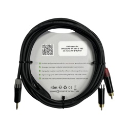 COSMICONN CMC220AS-TP-2RM-3-YBG1 Cable 3.5mm a 2 RCA conectores negros con diferenciador de blanco y rojo en RCA MT380-RD - MT380-WH - MTP3C-BG length 3m - Img 3