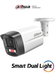 DAHUA DHT0030188 DAHUA IPC-HFW2249TL-S-PV - Camara Bullet IP de 2MP ofrece Iluminacion Dual Inteligente disuasion activa y SMD Plus. Con proteccion perimetral microfono bocina integrados y resisten