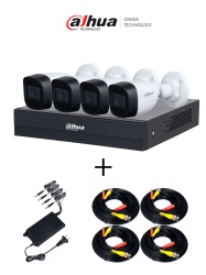 DAHUA DHT0250049 DAHUA PAQ-DH-XVR1B04-I-T-DH-HAC-HFW1200CN-A - Paquete Armado Dahua/ Incluye Grabador DH-XVR1B04-I-T/ 4 Camaras DH-HAC-HFW1200CN-A-0280B-S5/ Fuente FUENTEKIT2NEWPULL/ Cable CABLEKIT