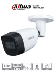 DAHUA DHT0290052 DAHUA HAC-HFW1200CMN-A- Camara Bullet 1080p/ Lente de 2.8 mm/ Microfono Integrado/ 101 Grados de Apertura/ Metalica/ IR de 30 Mts/ IP67/ Soporta CVI/CVBS/AHD/TVI/